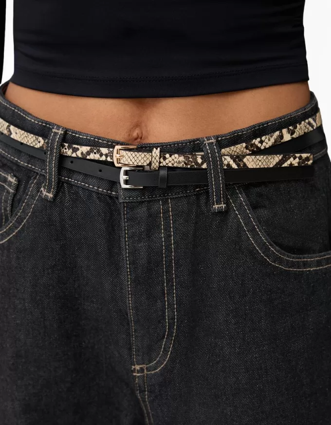 Pack of 2 thin belts