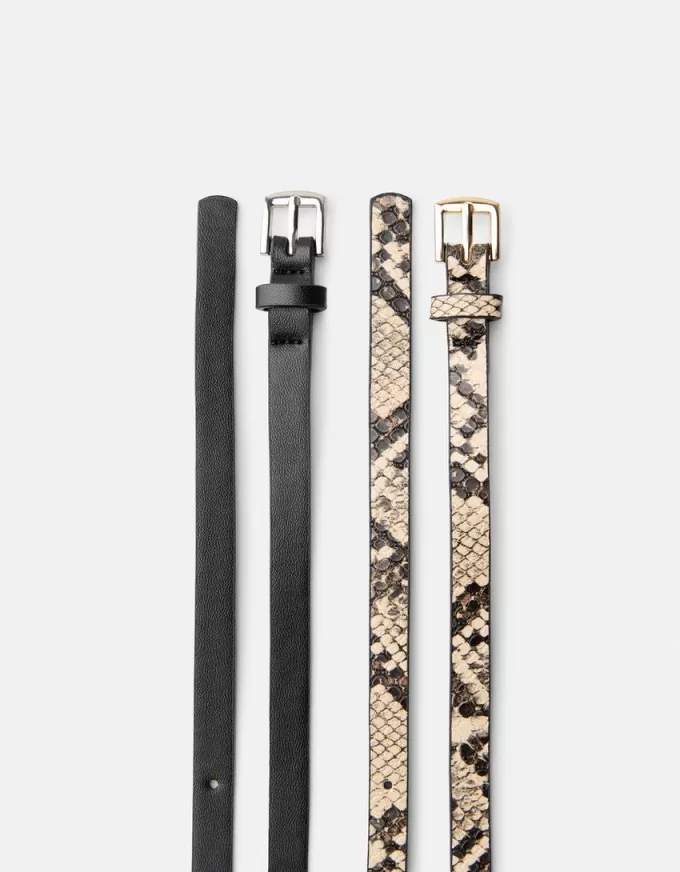 Pack of 2 thin belts