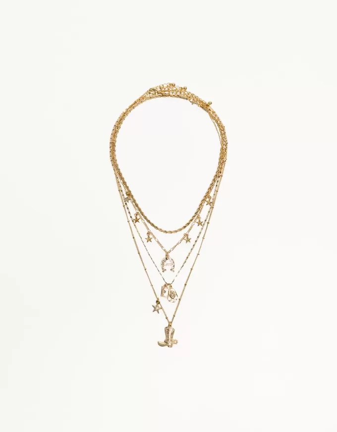 Pack of 4 pendant necklaces