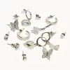 Pack of 8 shiny earrings
