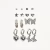 Pack of 8 shiny earrings
