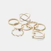 Pack of 9 rhinestone rings