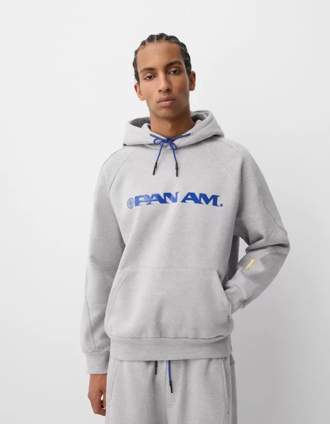 Pan Am print boxy fit hooded sweatshirt Pan Am print boxy fit hooded sweatshirt