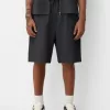 Pleated Bermuda sweat shorts