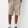Pleated Bermuda sweat shorts