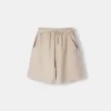 Pleated Bermuda sweat shorts
