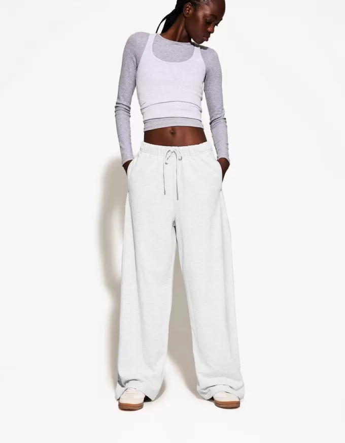 Plush pants with side seams