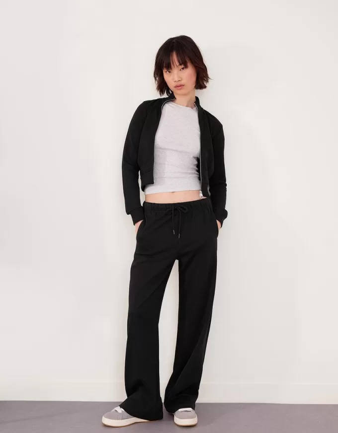 Plush pants with side seams