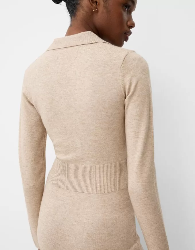 Polo collar midi dress