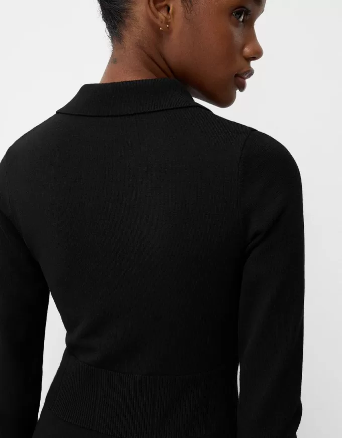 Polo collar midi dress