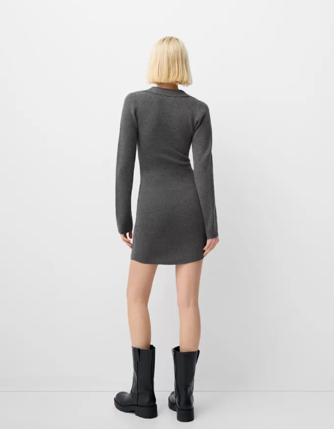 Polo collar mini dress