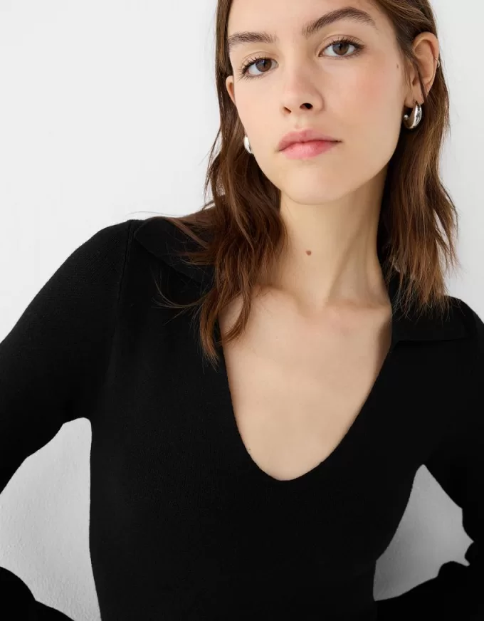 Polo collar mini dress