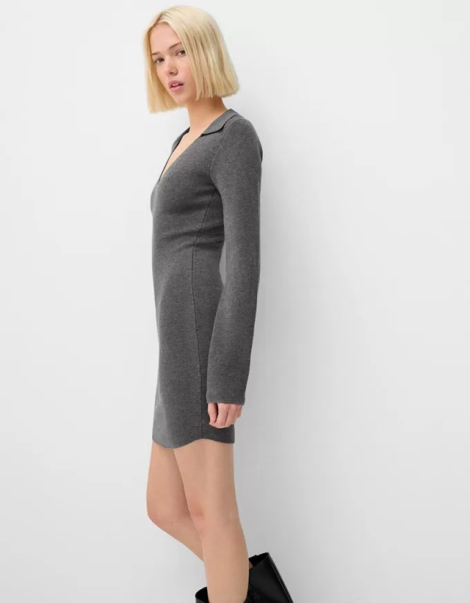 Polo collar mini dress
