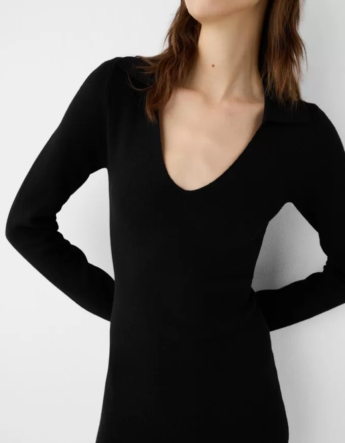 Polo collar mini dress