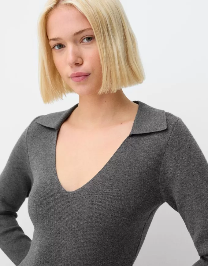 Polo collar mini dress