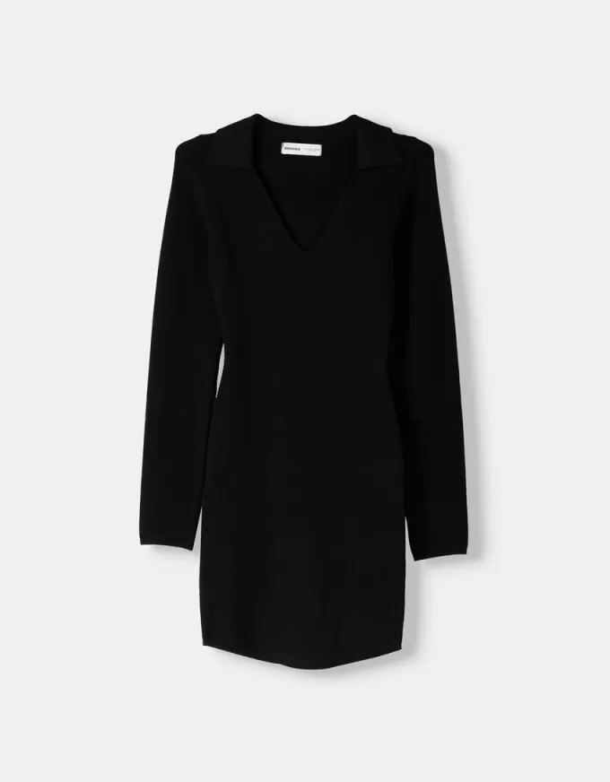 Polo collar mini dress