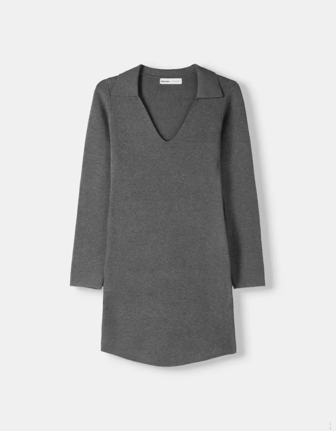 Polo collar mini dress
