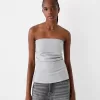 Ponte di Roma knit bandeau top with gathered detail