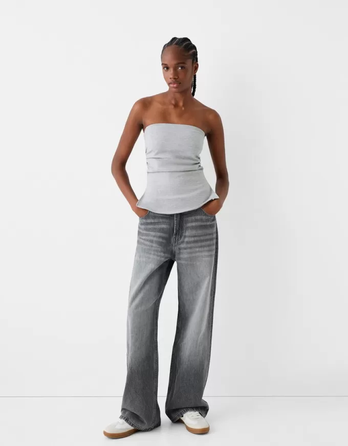 Ponte di Roma knit bandeau top with gathered detail