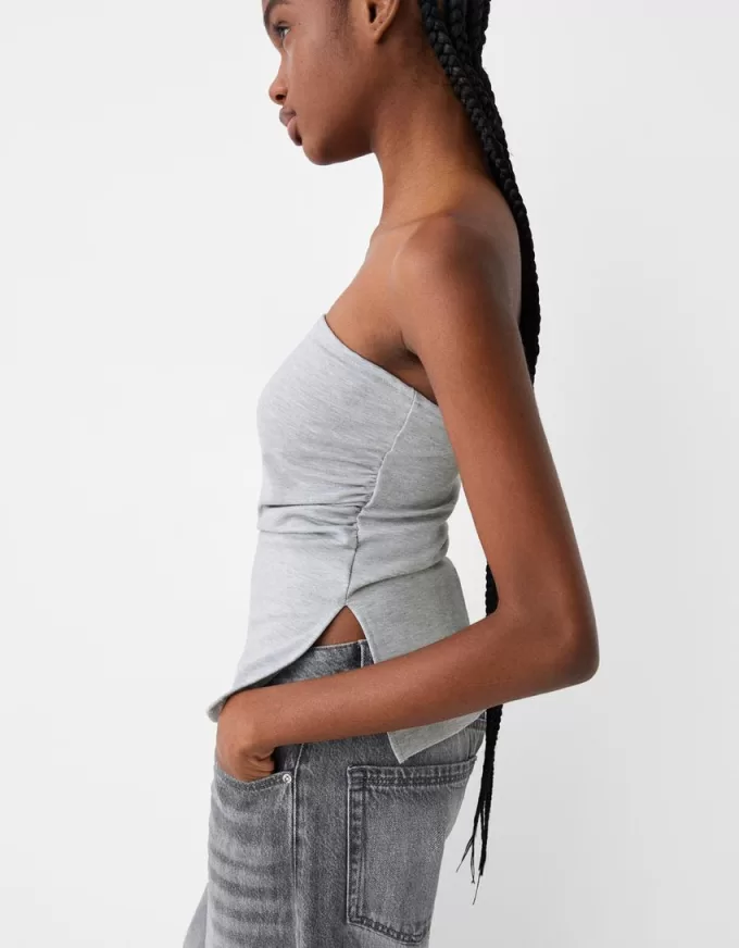 Ponte di Roma knit bandeau top with gathered detail