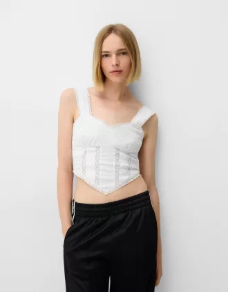 Poplin crop top
