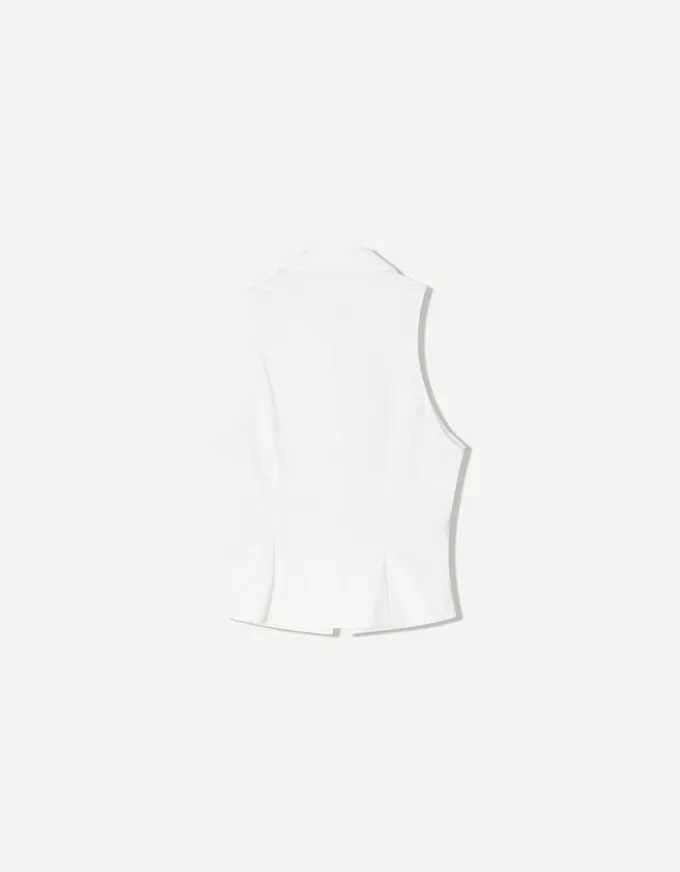 Poplin top with zipper