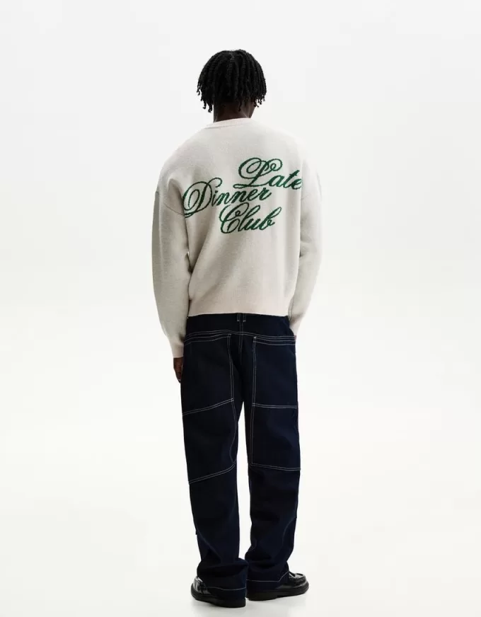 Printed jacquard sweater