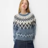 Printed jacquard sweater