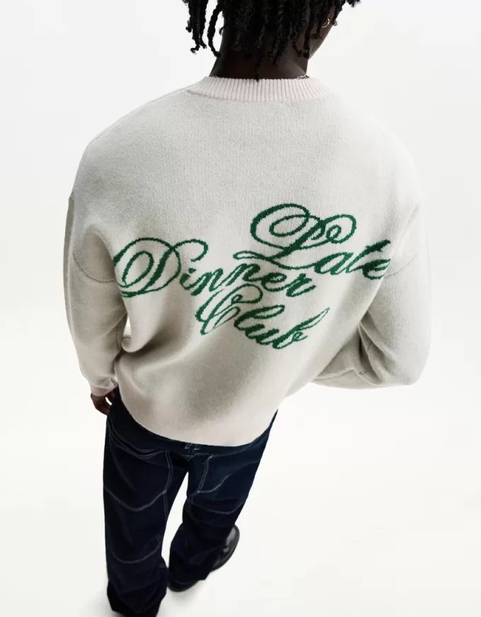 Printed jacquard sweater