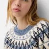 Printed jacquard sweater