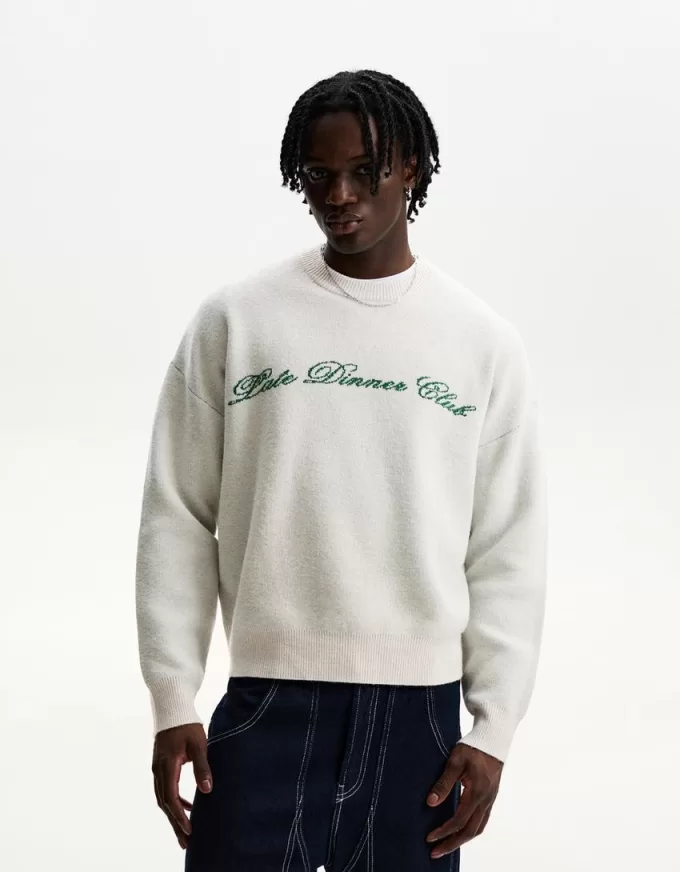 Printed jacquard sweater