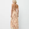 Printed midi dress with straps