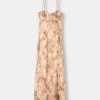 Printed midi dress with straps