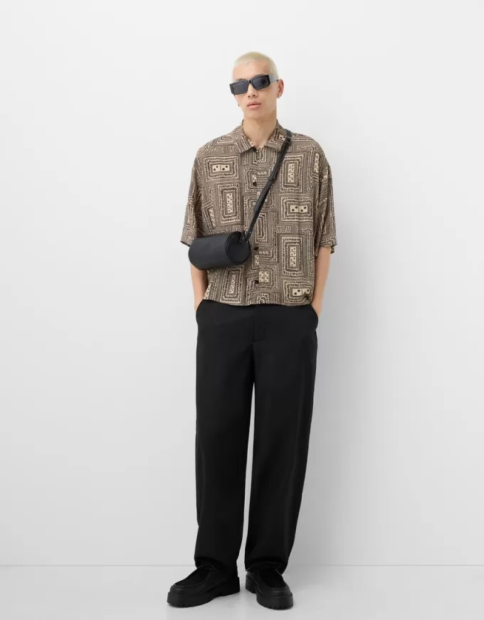 Printed short sleeve boxy fit shirt Printed short sleeve boxy fit shirt