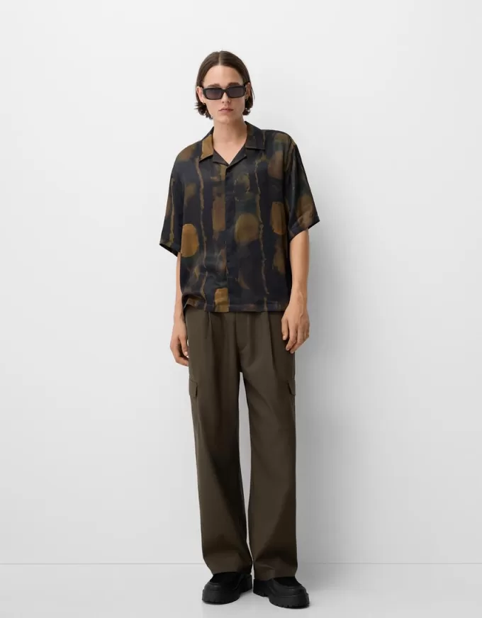 Printed short sleeve boxy fit shirt