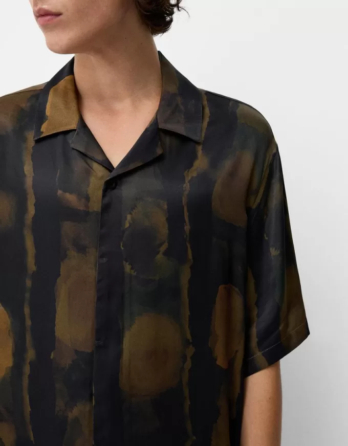 Printed short sleeve boxy fit shirt