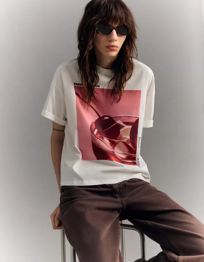 Printed short sleeve oversize T-shirt