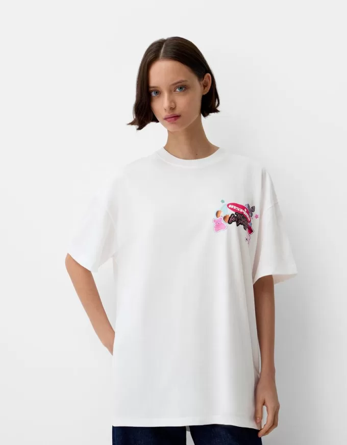 Printed short sleeve oversize T-shirt