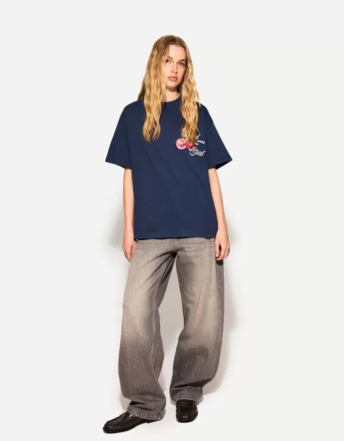 Printed short sleeve oversize T-shirt