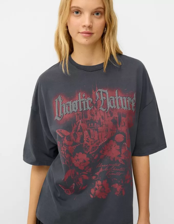Printed short sleeve oversize T-shirt