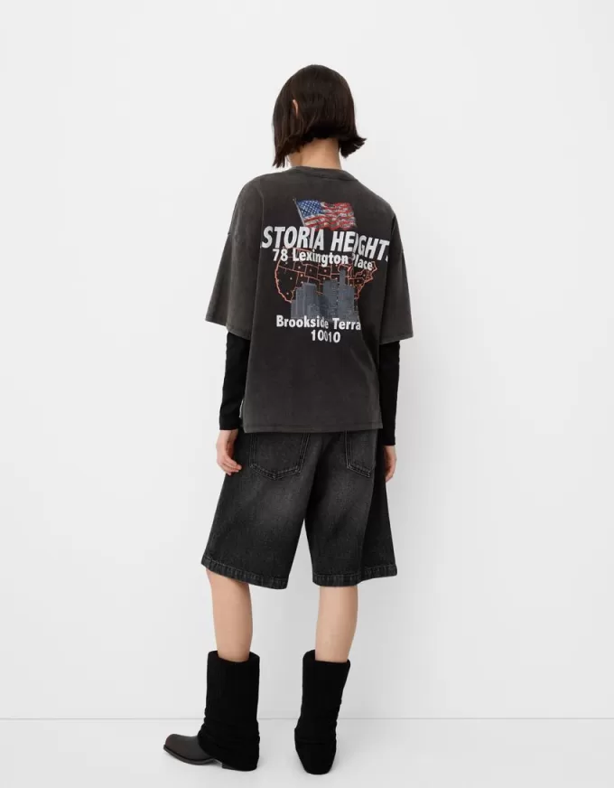 Printed short sleeve oversize T-shirt