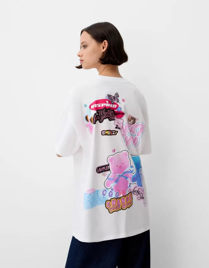 Printed short sleeve oversize T-shirt