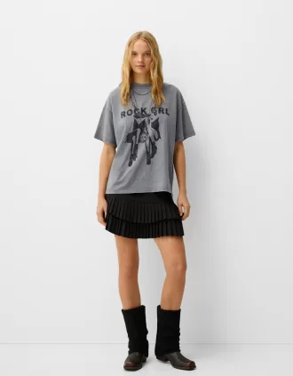 Printed short sleeve oversize T-shirt