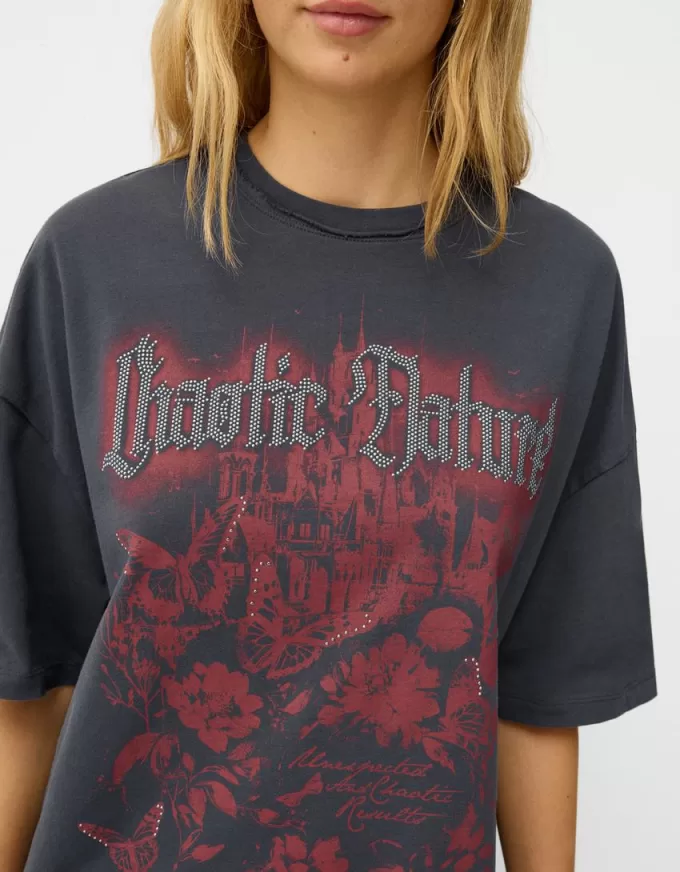 Printed short sleeve oversize T-shirt