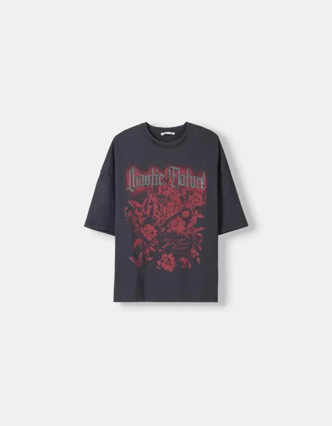 Printed short sleeve oversize T-shirt