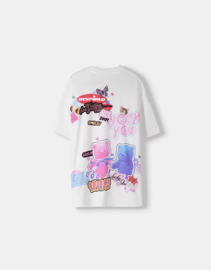 Printed short sleeve oversize T-shirt