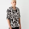 Printed short sleeve pleated shirt Printed short sleeve pleated shirt