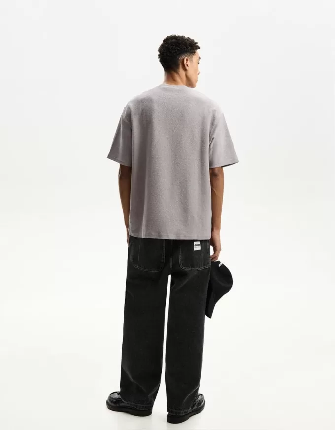 Printed short sleeve plush T-shirt