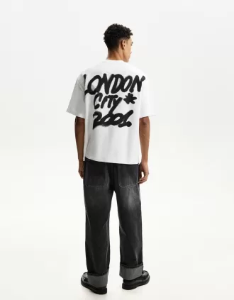 Printed short sleeve plush T-shirt