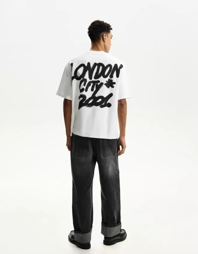 Printed short sleeve plush T-shirt Printed short sleeve plush T-shirt